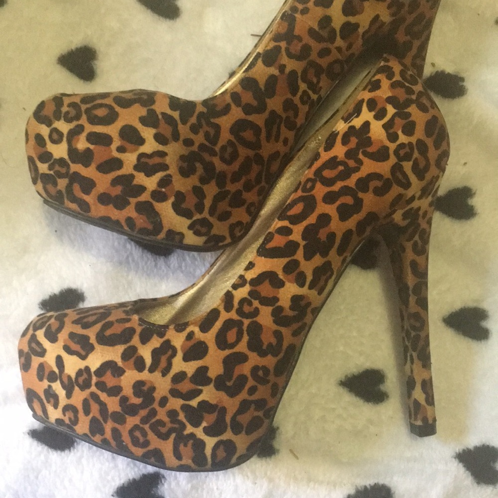 Charlotte Rue leopard print platform heels